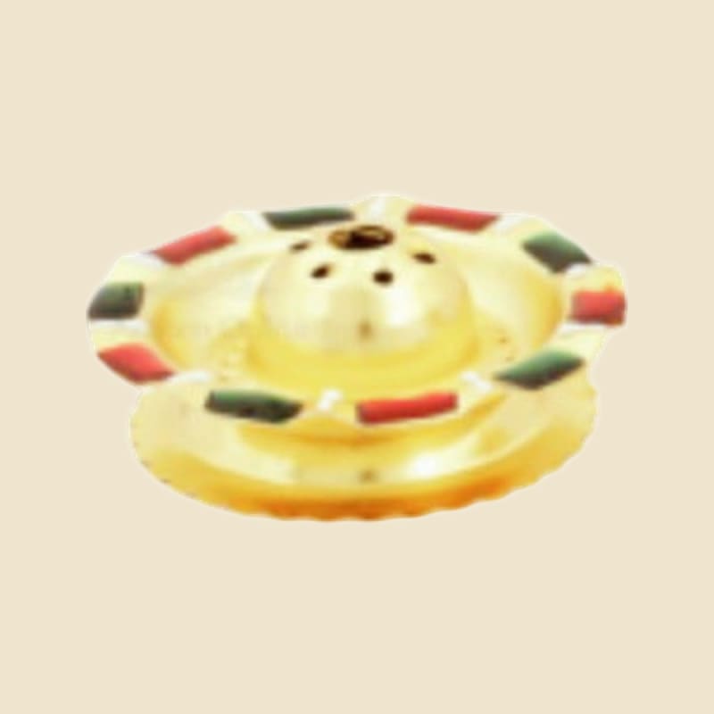 Meenakari Dhoop Stand on a warm ivory background