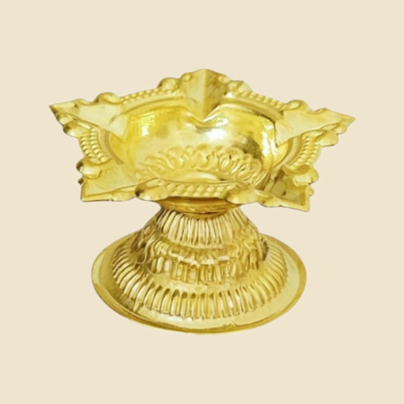 Brass Luxury 5 Star Deepak on a warm ivory background