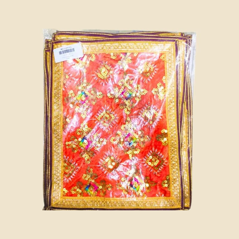 Embroidered Puja Chunri, Multicolour, Size 12 (6112972270) on a warm ivory background