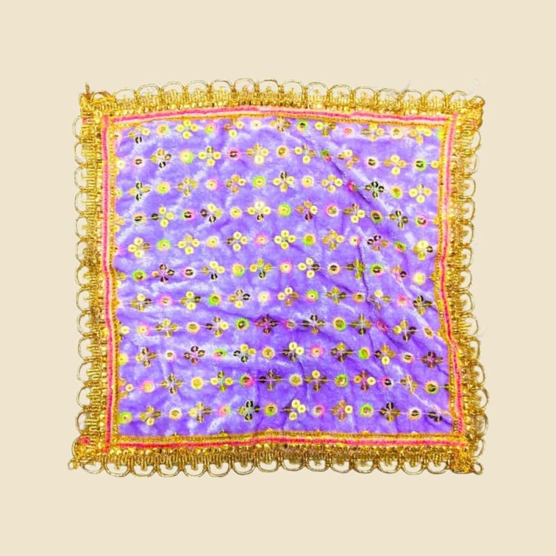 Embroidered Puja Chunri, Multicolour, Size 16 (CI1693620U) on a warm ivory background