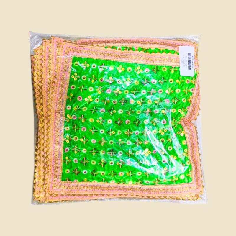 Embroidered Puja Chunri, Multicolour, Size 16 (CI1696627U) on a warm ivory background