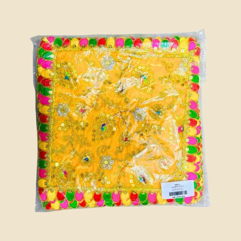Embroidered Puja Chunri, Multicolour, Size 16 (CIZ2T91149U) on a warm ivory background