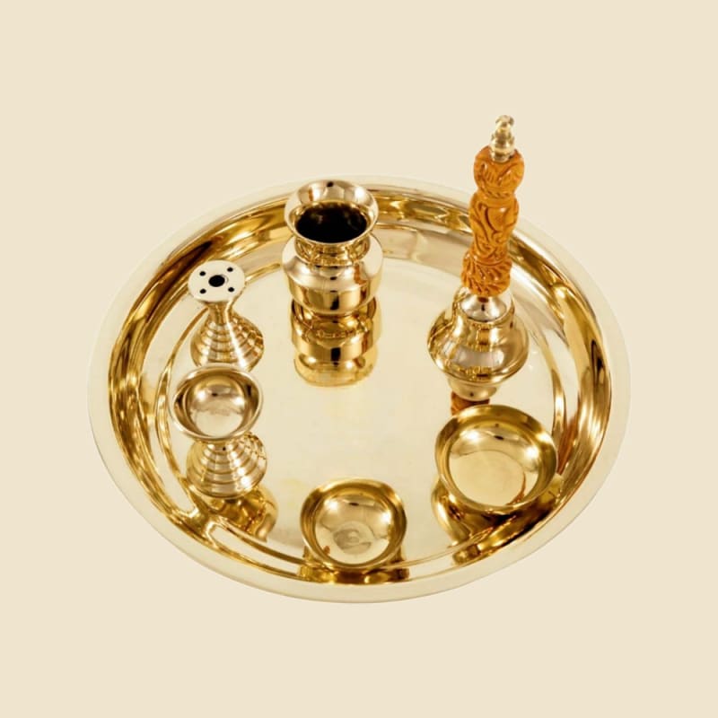 Pure Kansa Puja Set on a warm ivory background