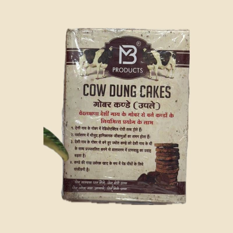 Cow Dung Cakes for Havan on a warm ivory background