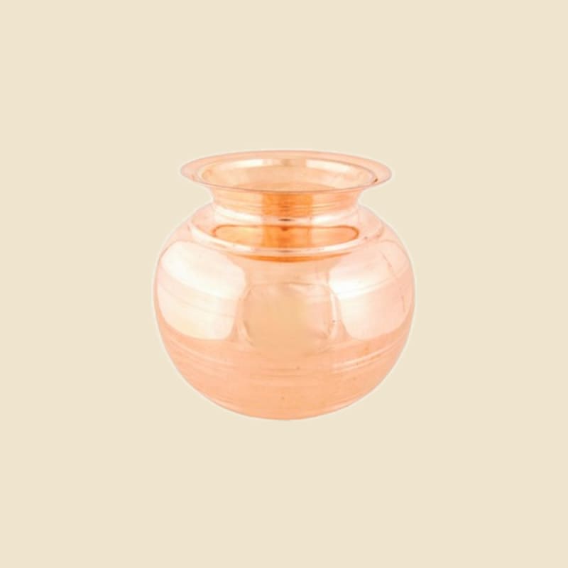 Copper Apple Lota on a warm ivory background