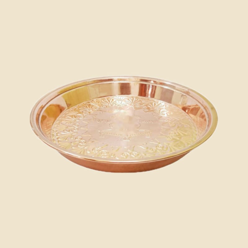 Copper Nakshi Parat on a warm ivory background