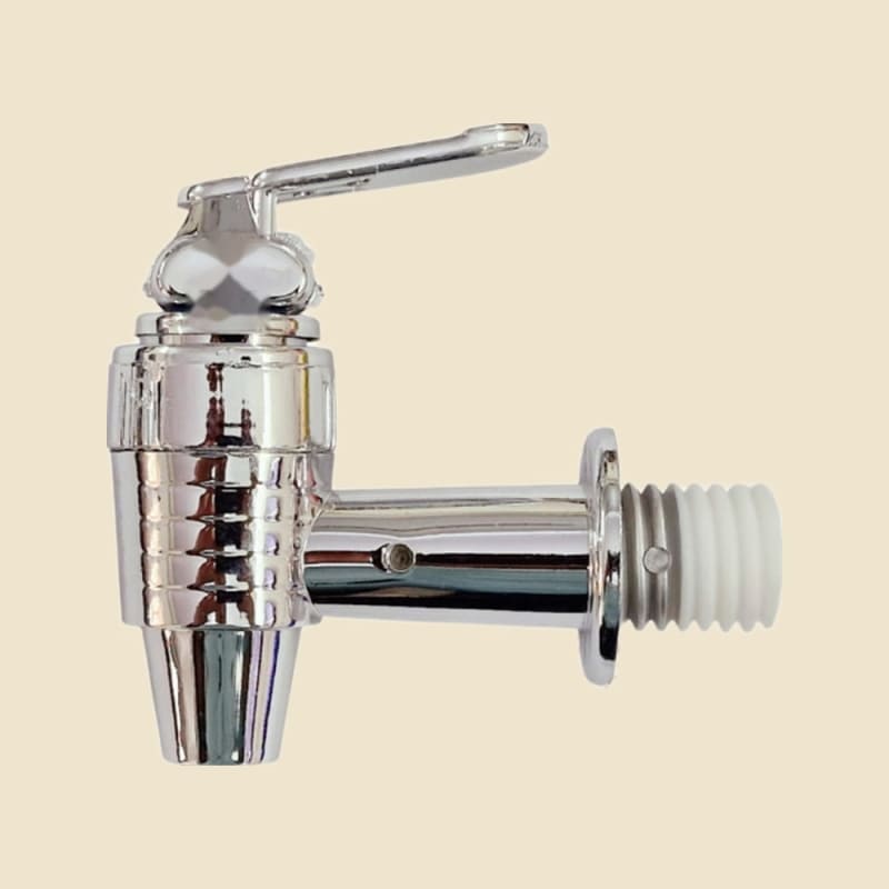 Plastic Dispenser Tap, Design 5 on a warm ivory background