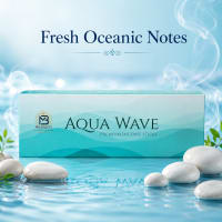 Chaitanya Global Aqua Wave Premium Incense — modern teal-blue retail packaging