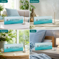 Aqua Wave incense burning in a minimalist white holder in a modern living room