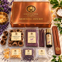 Morning Zen Aromatherapy Kit — samagri items flat lay