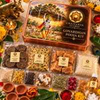 Govardhan Puja (Annakut) Kit — samagri items flat lay