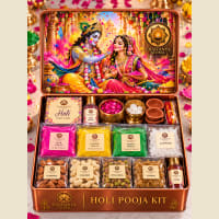 Holi Pooja Kit — open box showing contents