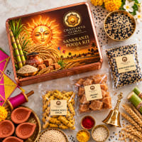 Sankranti Pooja Kit — samagri items flat lay