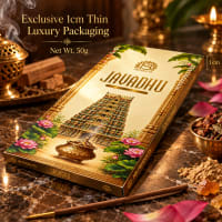 Javadhu luxury incense box shown at 1 cm thickness with a single stick