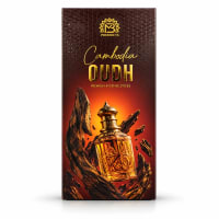 Chaitanya Global Cambodia Oudh Luxury Incense — slim box with crystal perfume bottle artwork