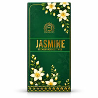 Chaitanya Global Jasmine Luxury Incense — green slim box with white jasmine artwork