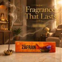 Zafran saffron incense burning during Diwali evening aarti with diyas and festive decoration