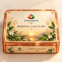 Chaitanya Global Morning Focus & Clarity Kit — copper tin with sunrise lid