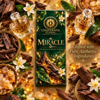 Miracle Luxury Incense, Chaitanya Global box with dark agarwood, resin and white flowers
