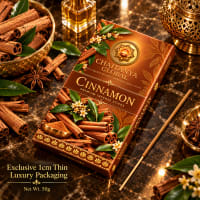 Cinnamon luxury incense box shown at 1 cm thickness with a single stick