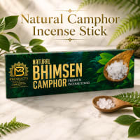 Natural Bhimsen Camphor incense box on marble