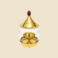 Brass Akhand Diya with Glass Chimney, another design or size