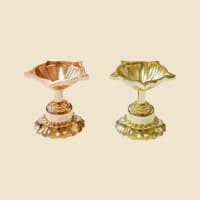 Rajwadi Brass Diya on a warm ivory background