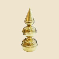 Brass Mandir Shikhar and Trishul on a warm ivory background