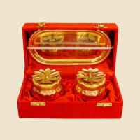 Matki and Kalash Gift Set on a warm ivory background