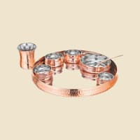 Copper and Steel Two-Tone Thali Set, another design or size