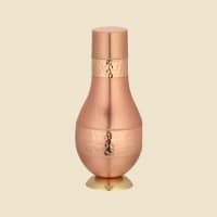 Copper Surahi and Flask Pot on a warm ivory background