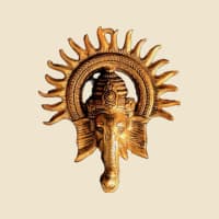 Sun Ganesha Wall Hanging on a warm ivory background