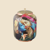 Hand-Painted Copper Matka on a warm ivory background