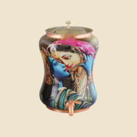 Hand-Painted Copper Matka, another design or size