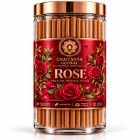 Rose Bambooless Incense glass jar with rose-gold lid on a white background