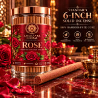 Rose solid bambooless incense stick beside the glass jar with roses