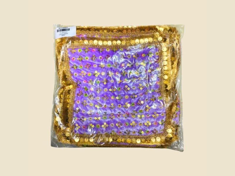Embroidered Puja Chunri, Multicolour, Size 16 (CI1695820U) on a warm ivory background