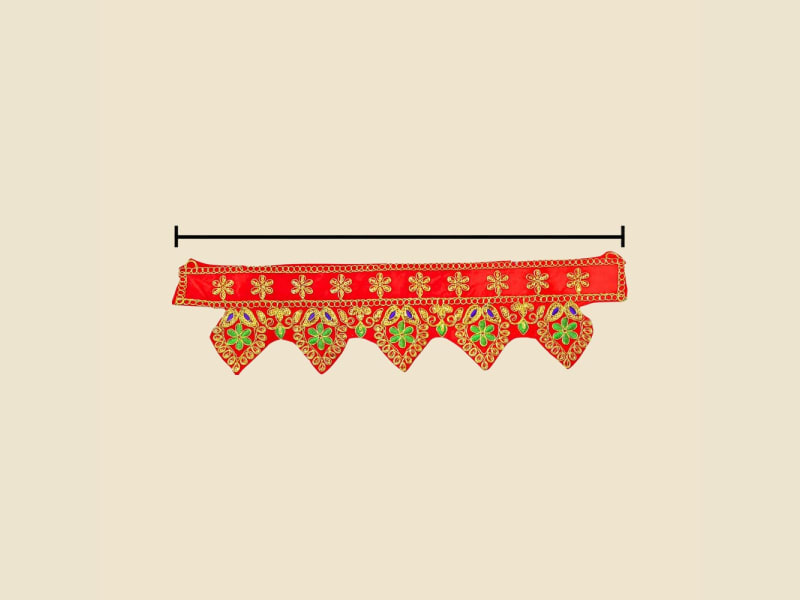 Embroidered Temple Toran, 18 Inch (CI 14354) on a warm ivory background