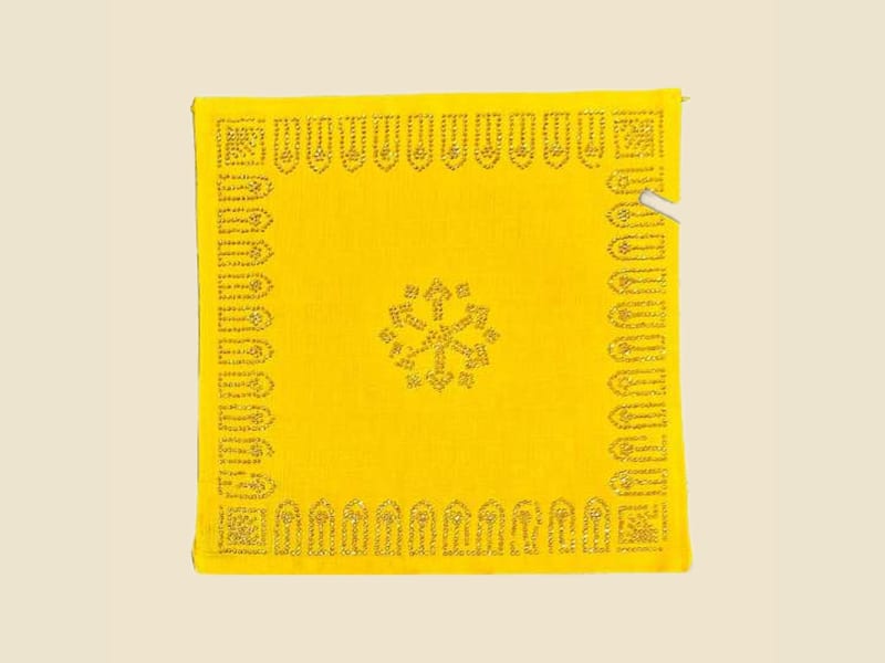 Diamond Design Puja Aasan, Mixed Colours (CI 6426) on a warm ivory background