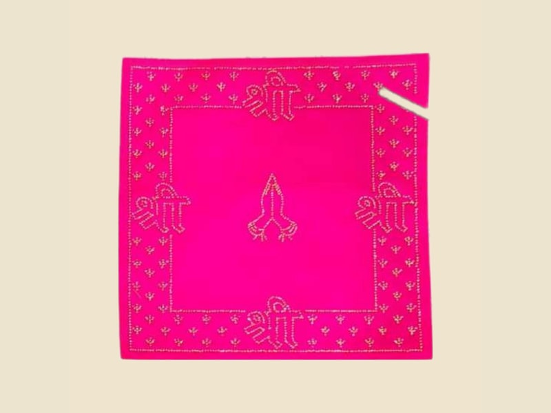Diamond Design Puja Aasan, Mixed Colours (CI 6427) on a warm ivory background