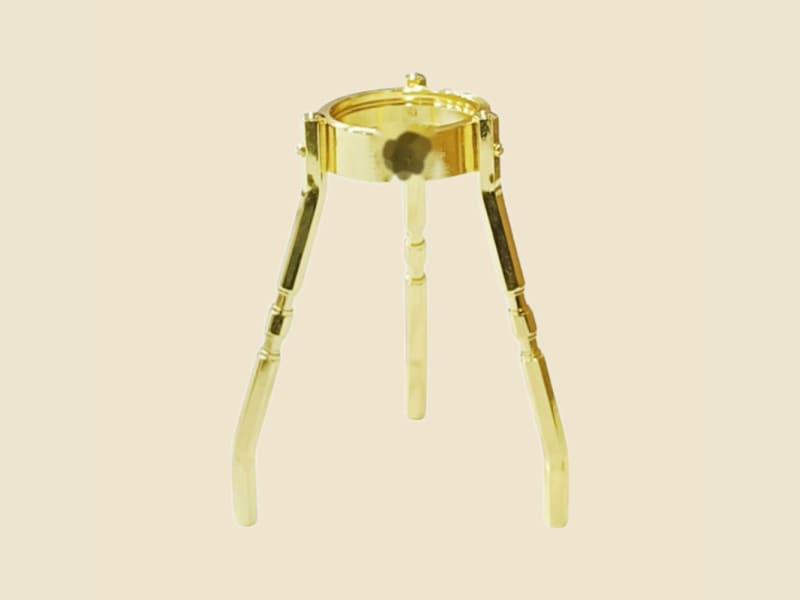 Brass Sheet Tripai (Kalash Stand) on a warm ivory background