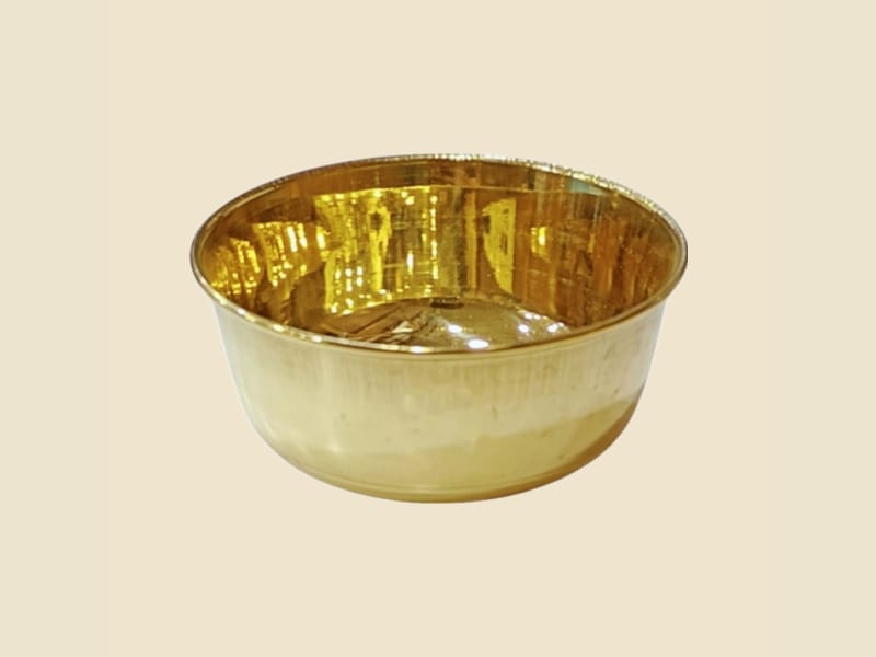 Brass Vatki (Katori) on a warm ivory background