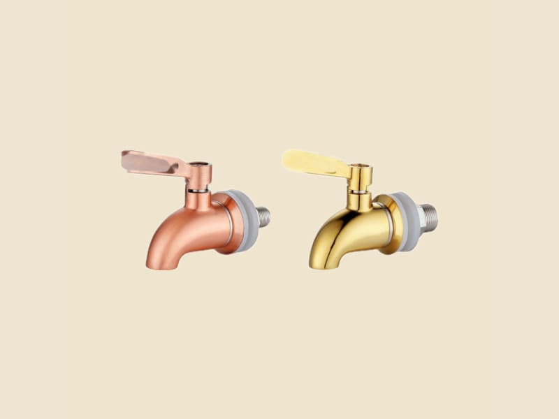 Brass Tap for Water Dispensers on a warm ivory background
