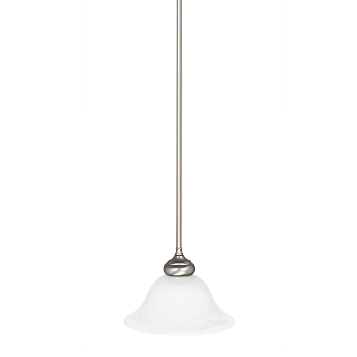 10" W x 6.5" H 1-Light Pendant in Matte Nickel with White Faux Alabaster Glass Shade