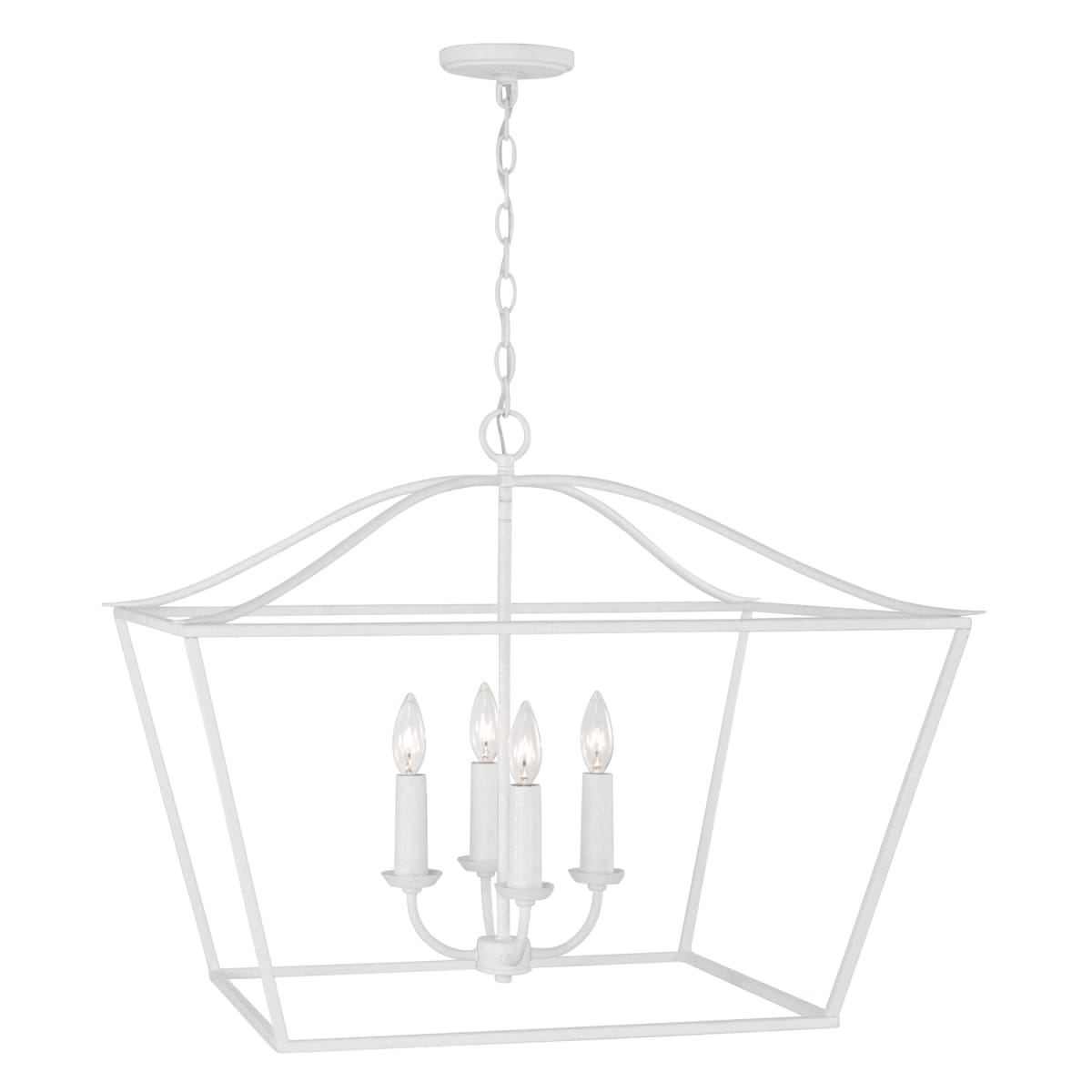 27.50"W x 22"H 4-Light Foyer Pendant Lantern in Textured White