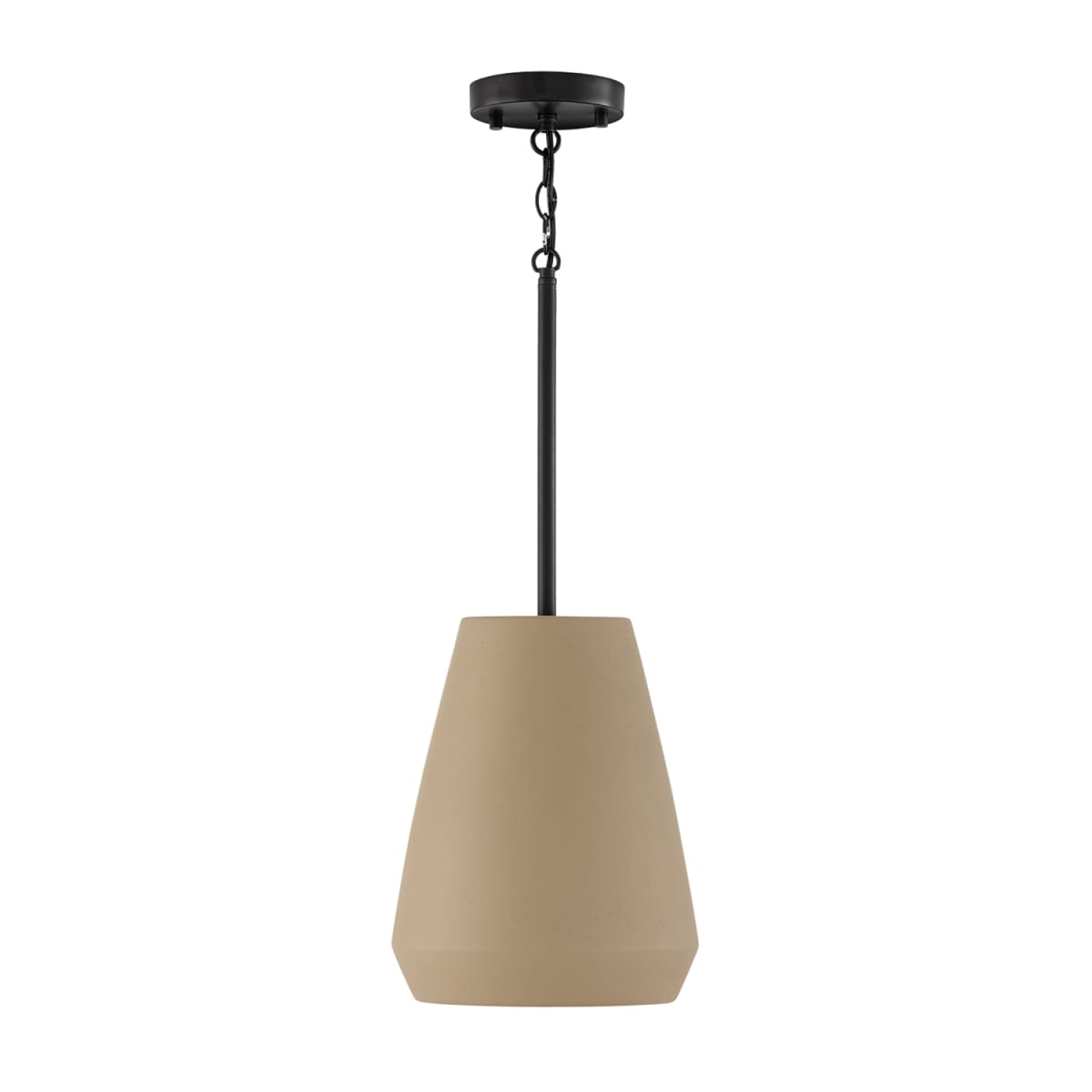 9.75" W x 13.25" H 1-Light Handcrafted Terracotta Pendant in Sienna and Matte Black