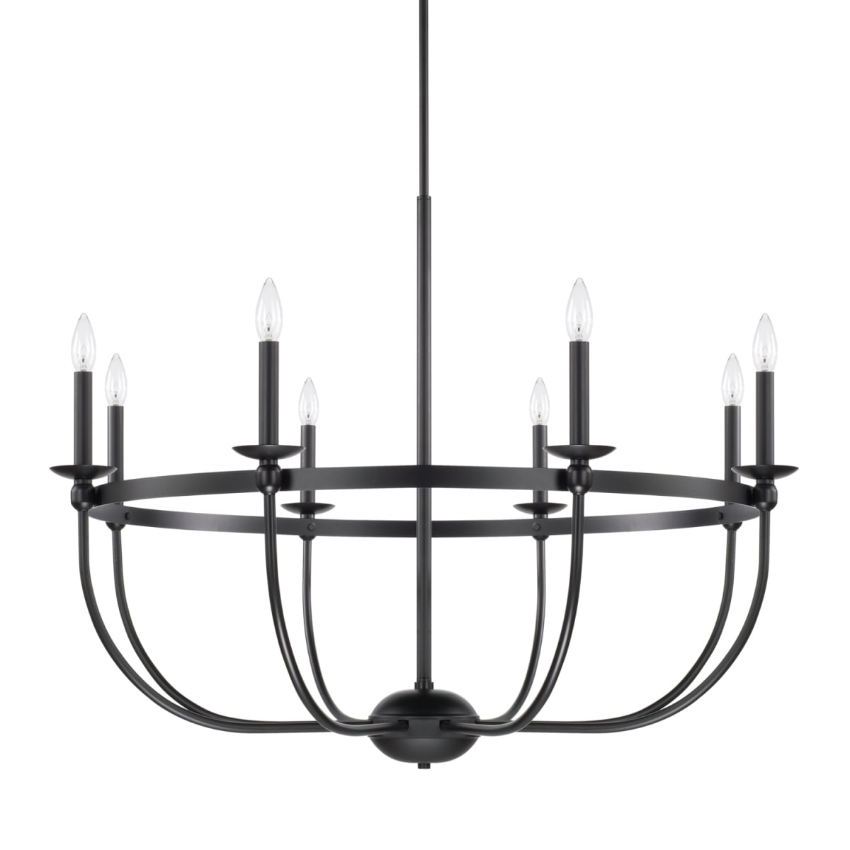 38" W x 29" H 8-Light Chandelier in Matte Black