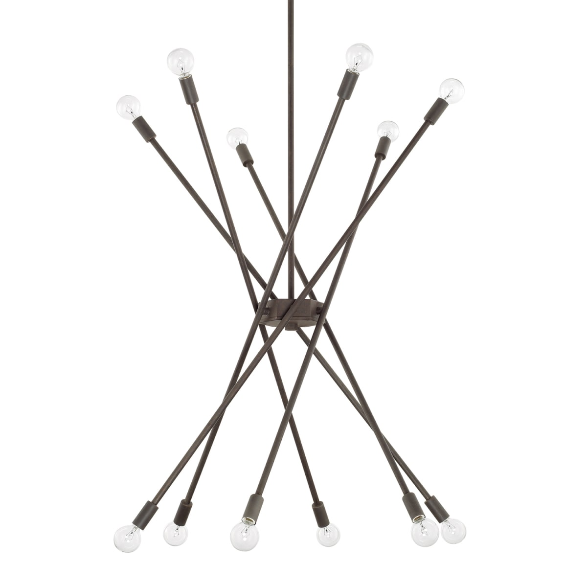 33" W x 34" H 12-Light Adjustable Sputnik Chandelier in Nordic Grey