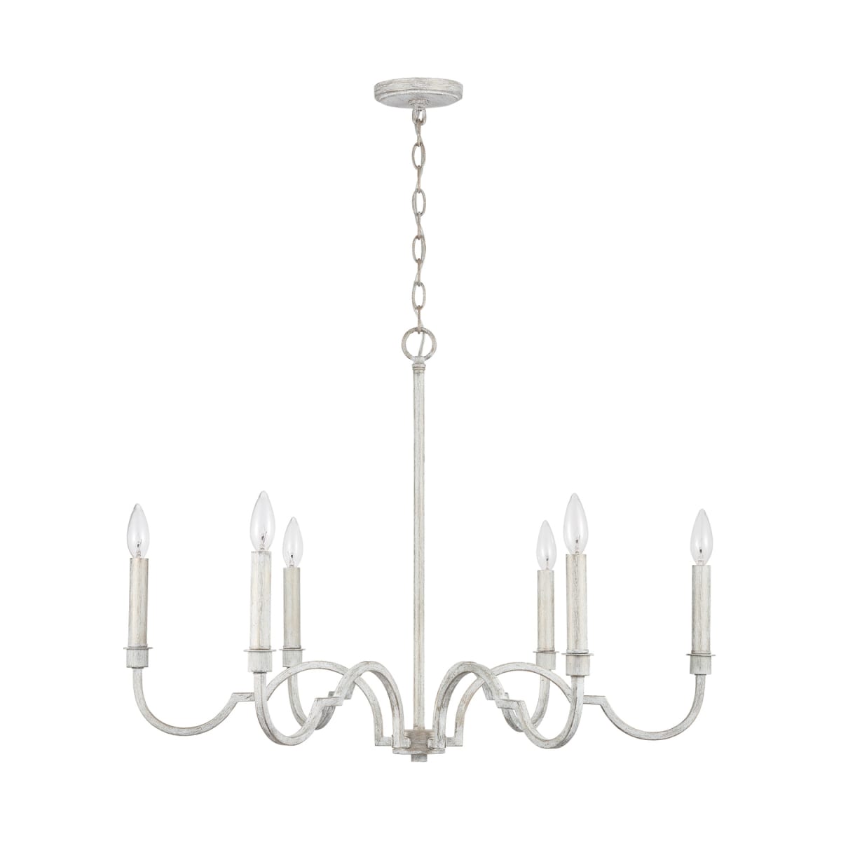 32" W x 23" H 6-Light Chandelier in Winter White