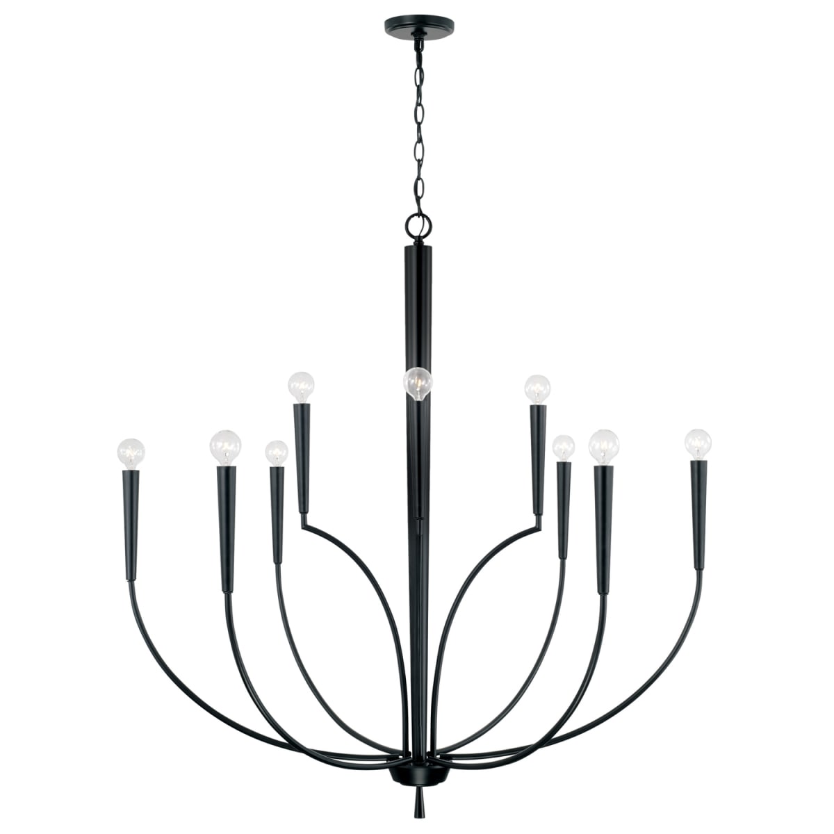 40" W x 43" H 10-Light Large Chandelier in Matte Black